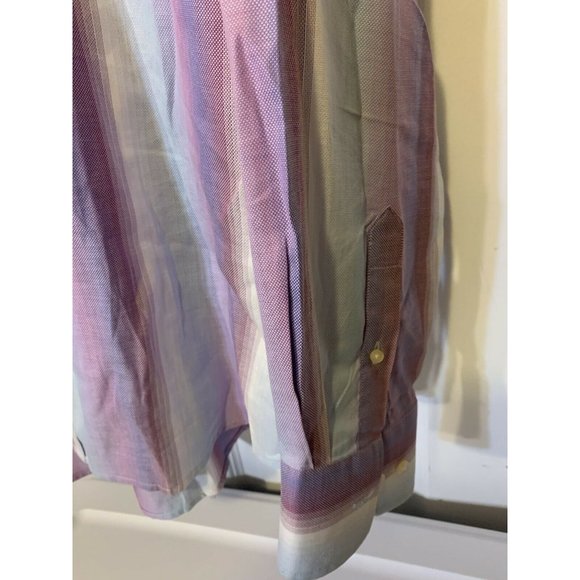 VTG R&G London New York Button Up Men’s Sz 2XL 80’s 90s Vintage Vertical Striped - Picture 4 of 9